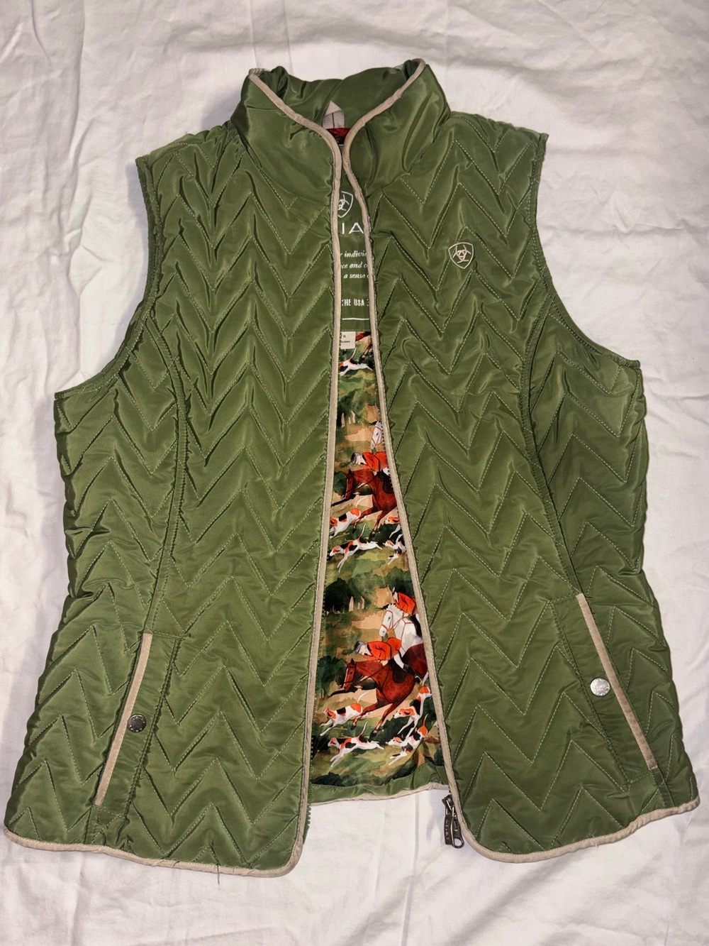 Ariat Quilted Olive Green Chevron Vest